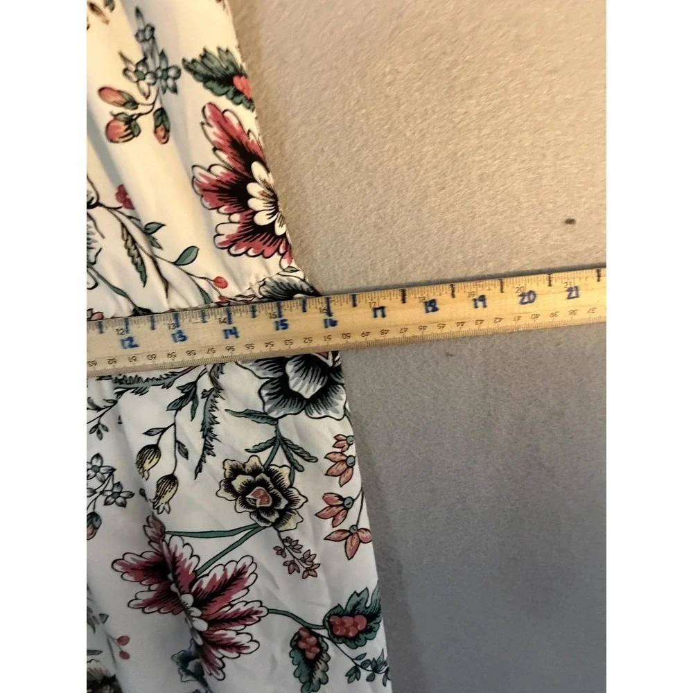 LOFT Dress Womens 2P White Floral V Neck Sleeveless Strappy Maxi Sundress Boho